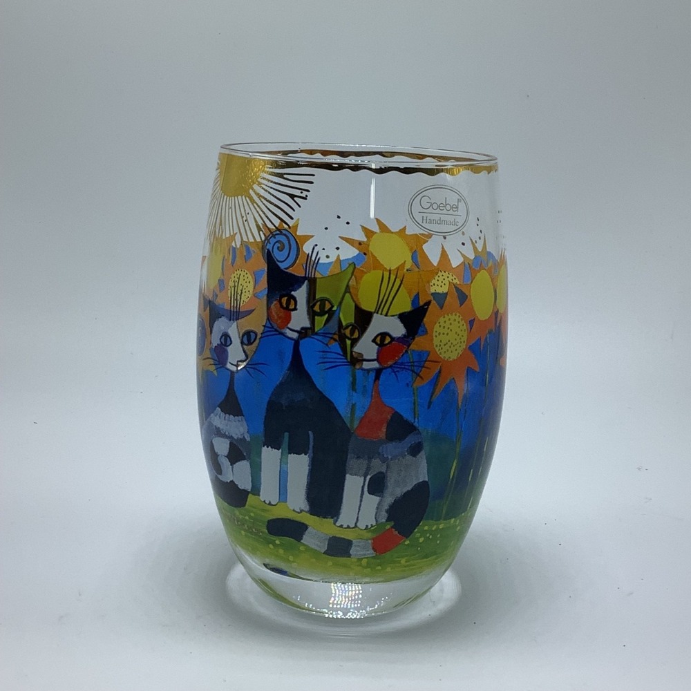 Goebel Handmade Cat Sunflowers Rosina Wachtmeister Drinking‎ Glass